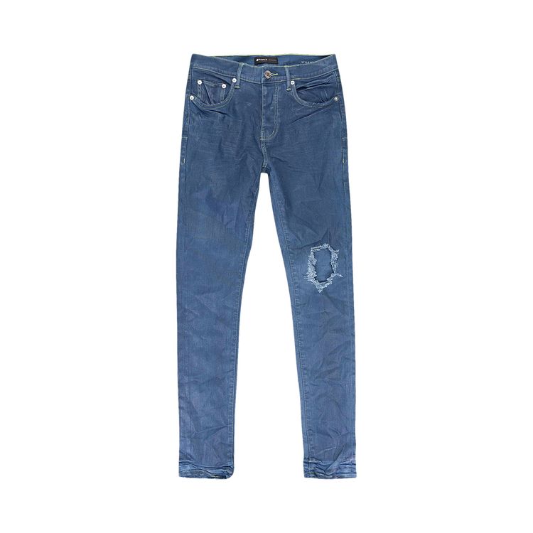 PURPLE BRAND Deep Contrast Stitch Skinny Jeans Blue