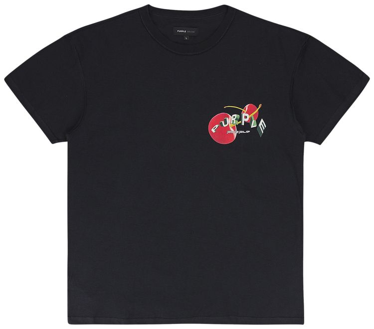 PURPLE BRAND Textured Inside Out Tee Black