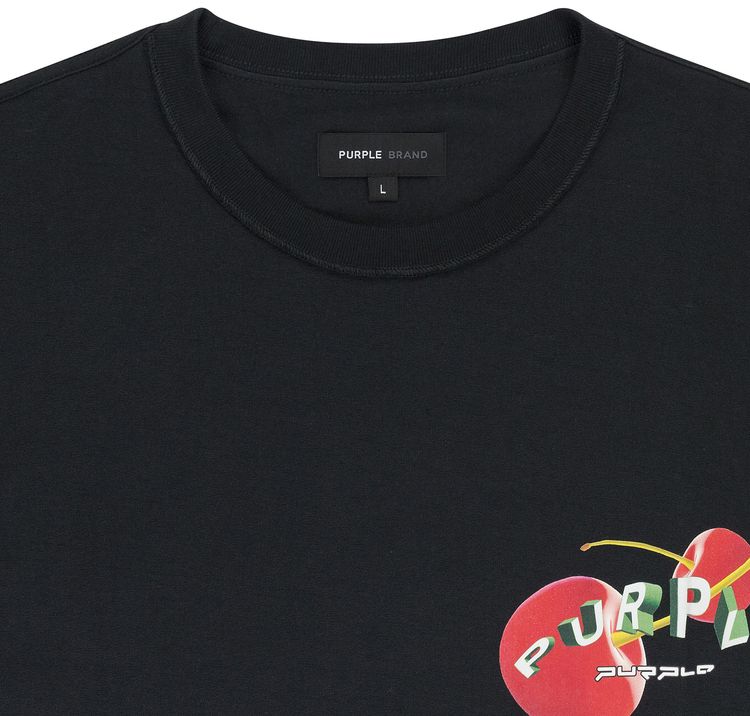 PURPLE BRAND Textured Inside Out Tee Black