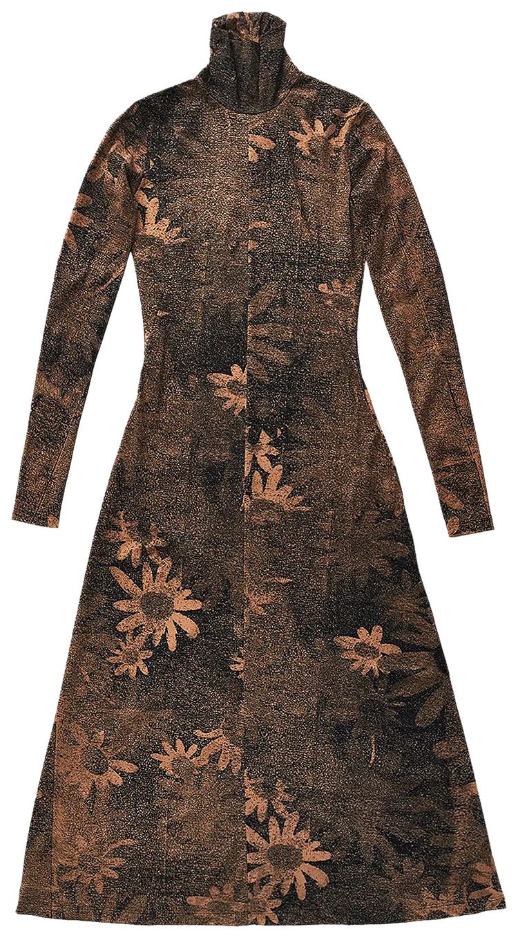 MM6 Maison Margiela Turtleneck Dress TanBlack