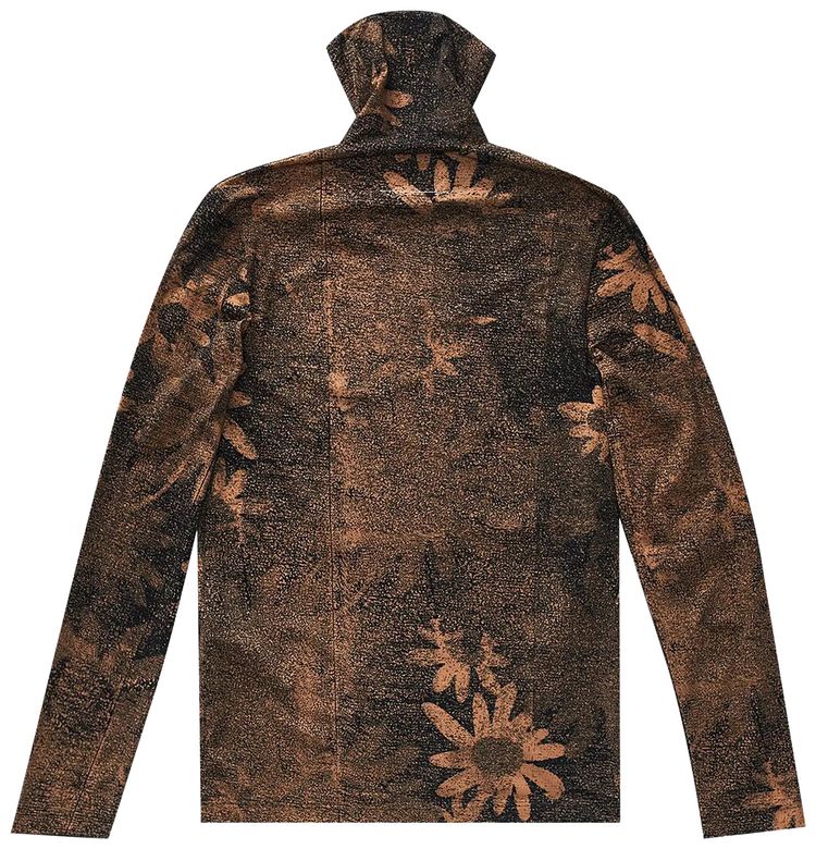 MM6 Maison Margiela Printed Long Sleeve Turtle Neck Top Black