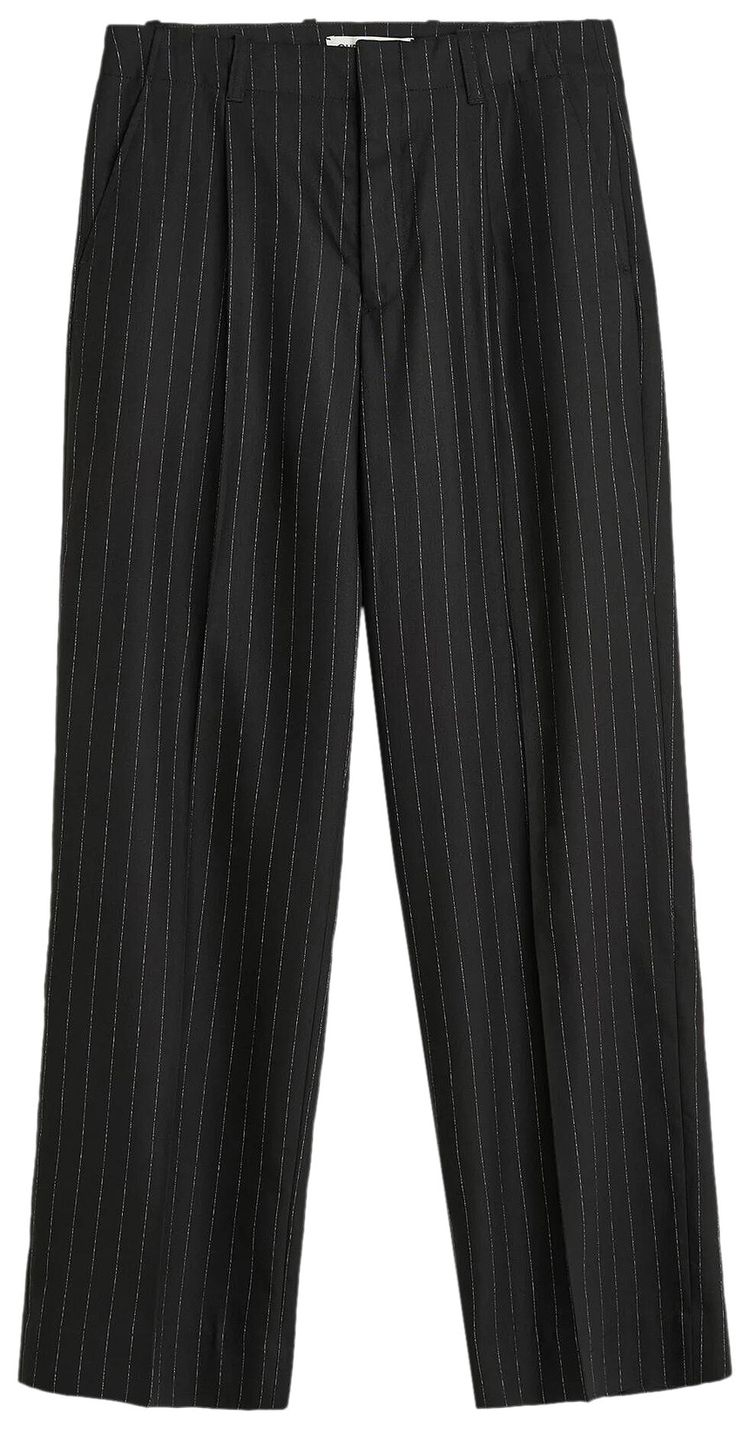Our Legacy Chalk Stripe Wide Leg Borrowed Chino Black