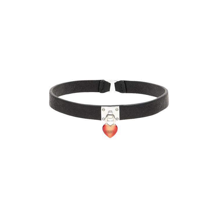 Ambush Fire Heart Leather Choker BlackRed