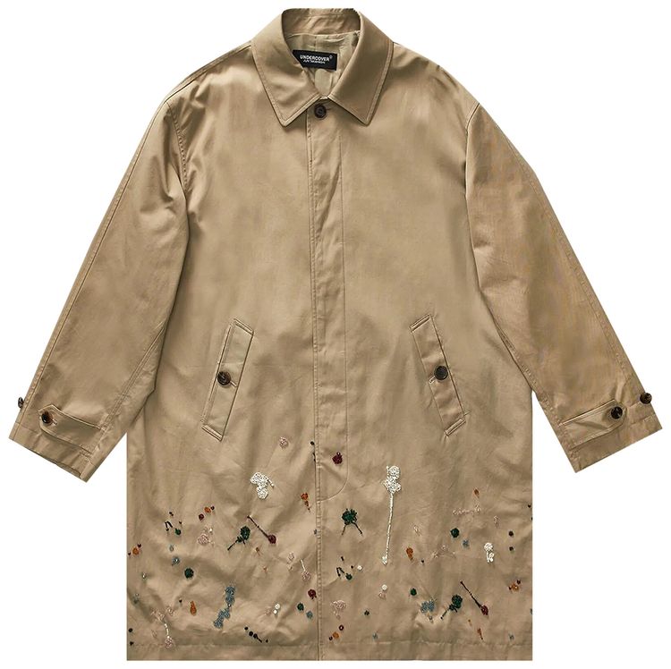 Undercover Beaded Paint Drip Coat Beige