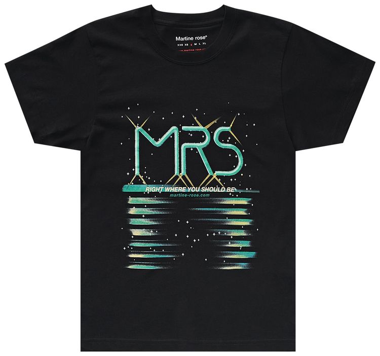 Martine Rose Shrunken Graphic Tee Black