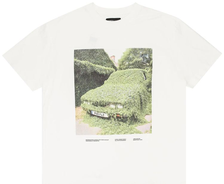 PURPLE BRAND Textured Jersey Short Sleeve Tee Off White