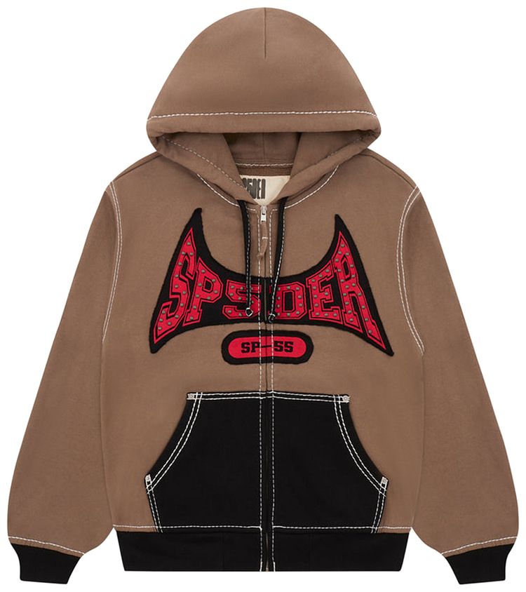 Sp5der TF Zip Hoodie Brown