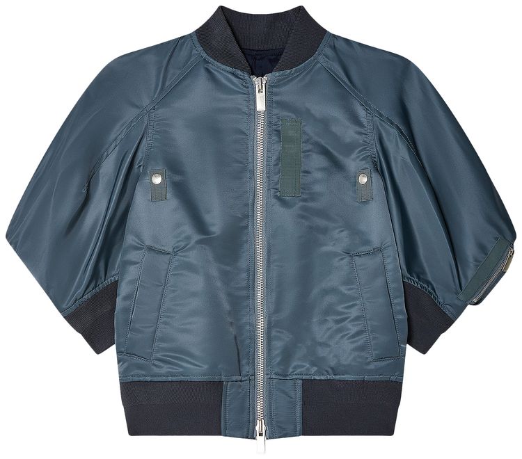 Sacai Nylon Twill Blouson Blue Grey