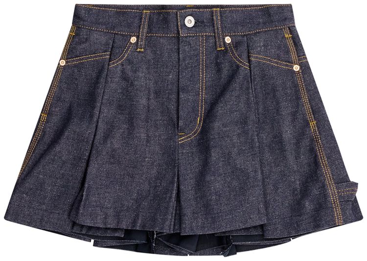 Sacai Denim Mix Shorts Indigo
