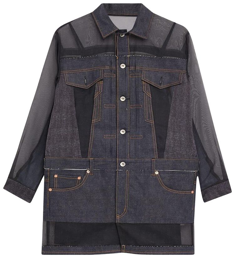 Sacai Denim Mix Dress Indigo