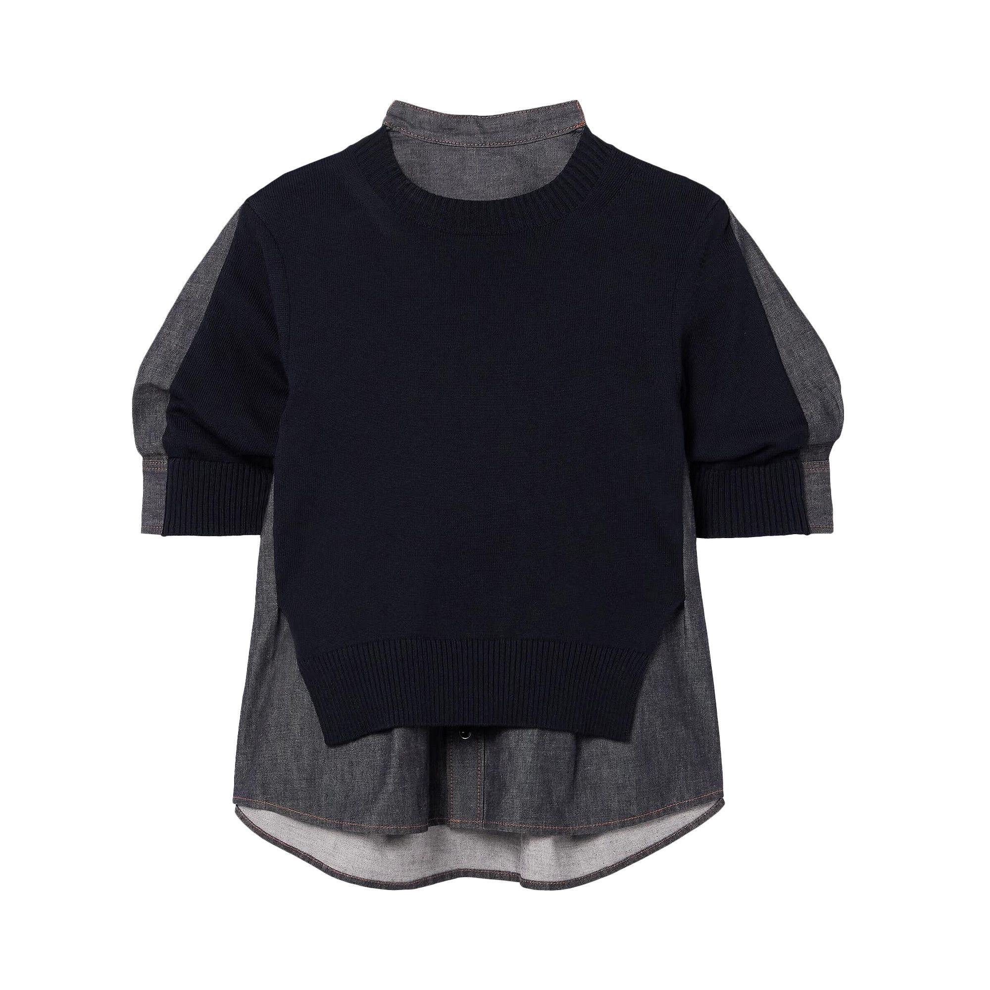 sacai denim mix knit pullover ドッキング トップス sacai | Denim Mix Knit Pullover – Kirna Zabête