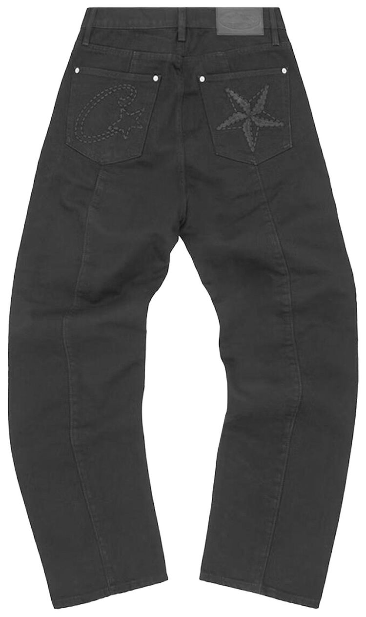 Corteiz C Star Stitch Down Jeans Triple Black