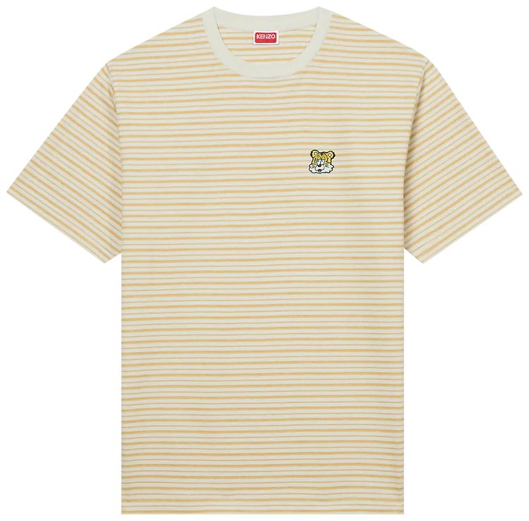 Kenzo Verdy Embroidered Classic T Shirt Striped Jersey Golden