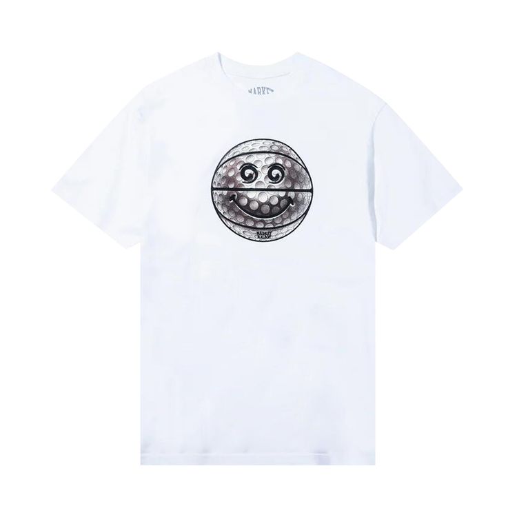 Market Smiley Golf Ball T Shirt White