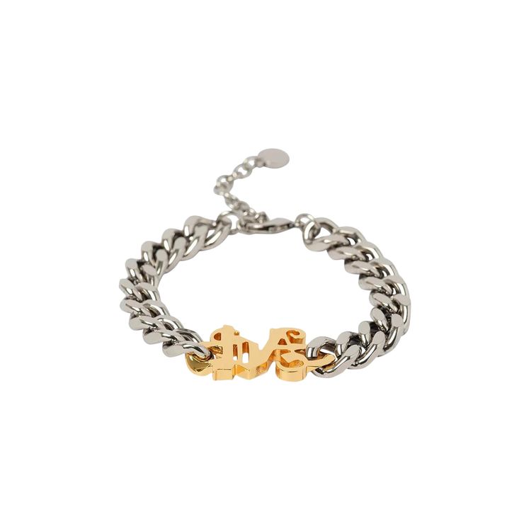 Palm Angels Monogram Chain Bracelet Silver Gold
