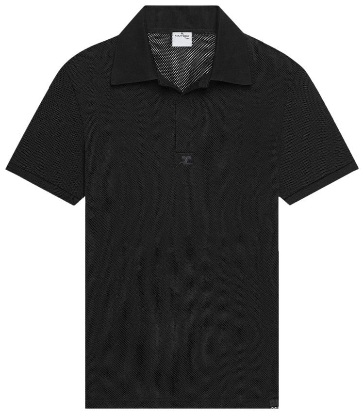 Courreges AC Mesh Polo Black