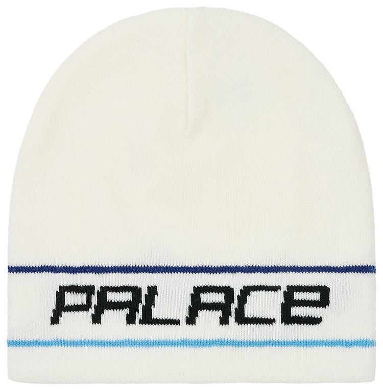 Palace Stripe Nein Cuff Beanie White