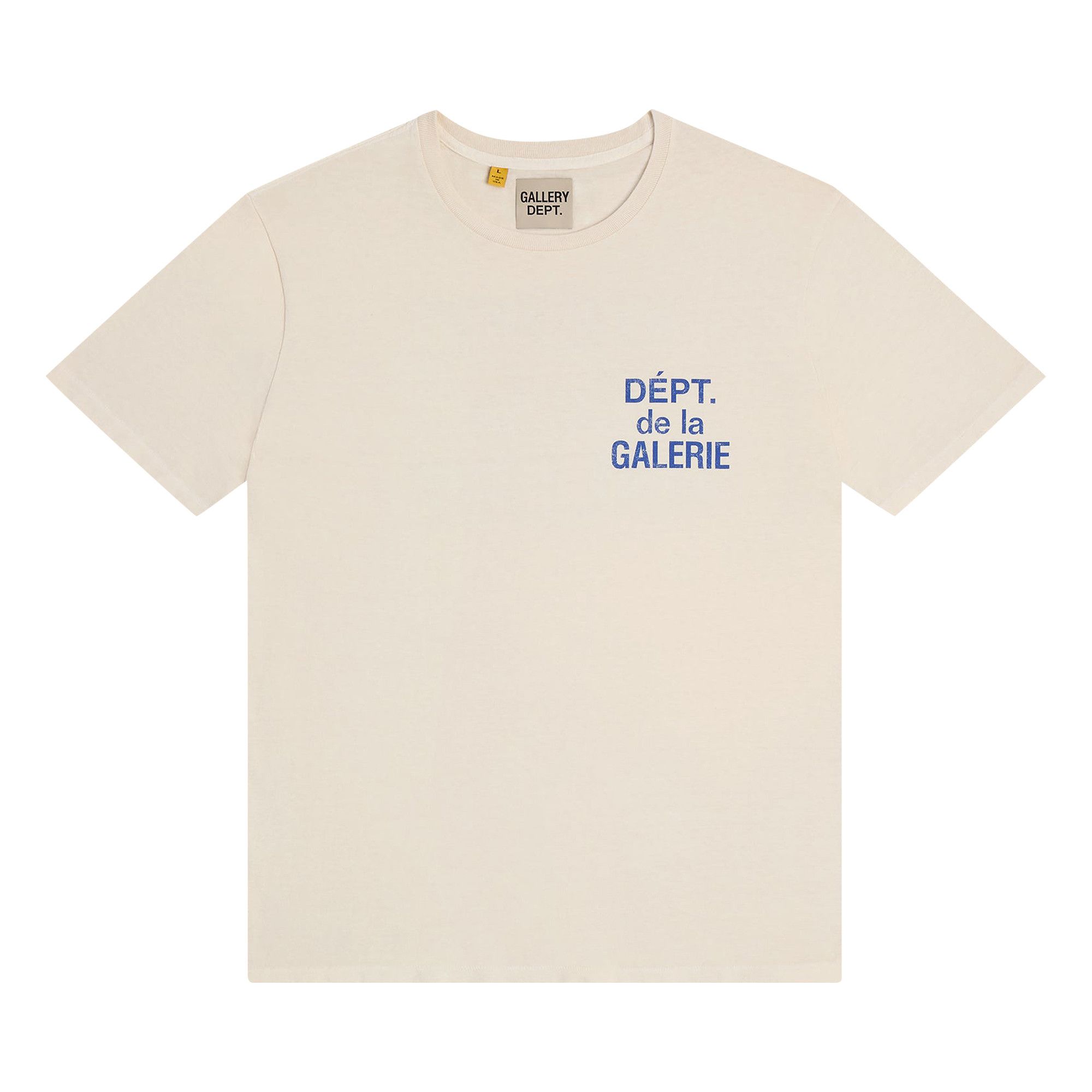GALLERY DEPT. ギャラリーデプト 25SS アメリカ製 FRENCH TEE フレンチTシャツ GD25S-FT-1000-CB-XL XL CREAM/BLUE ロゴプリント 半袖 MADE IN USA 定価42,900円 トップス【中古】【GALLERY DEPT.】 Buy Gallery Dept. French Tee 'Cream/Blue' - FT 1000 CREA | GOAT