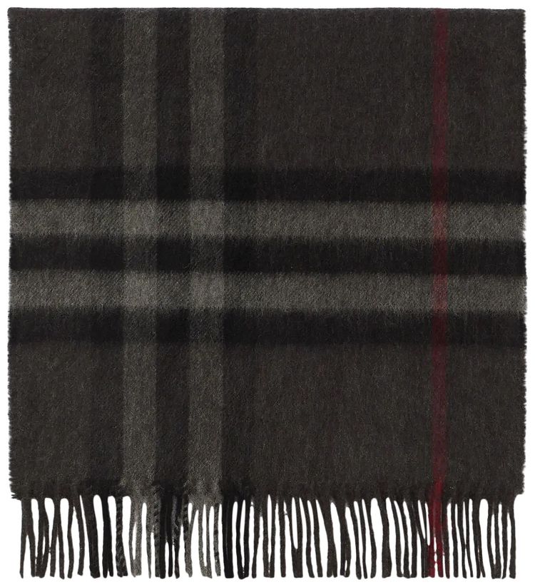 Burberry Check Cashmere Scarf Charcoal