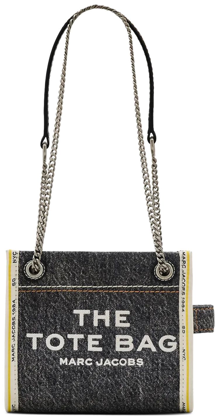 Marc Jacobs Denim Chain Crossbody Tote Bag Black Wash