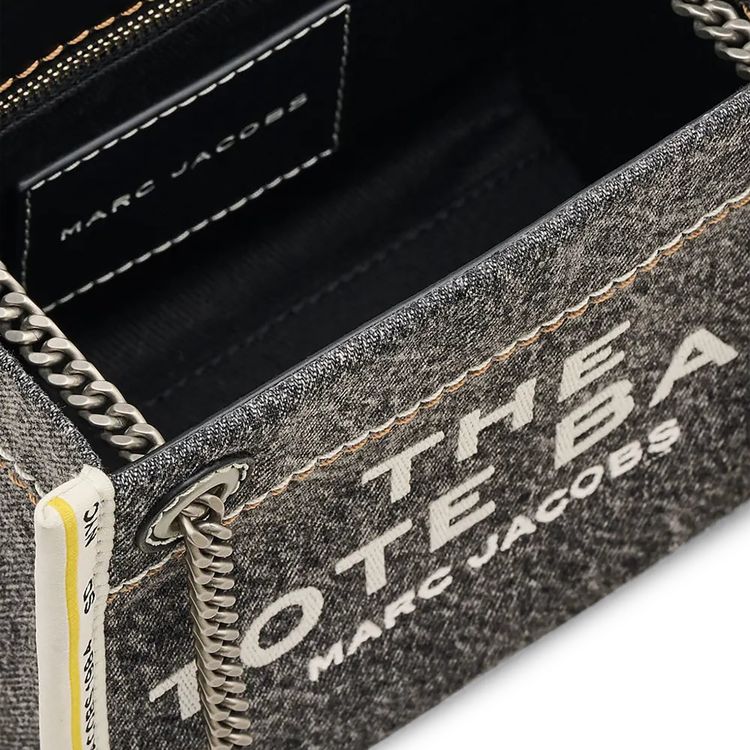 Marc Jacobs Denim Chain Crossbody Tote Bag Black Wash