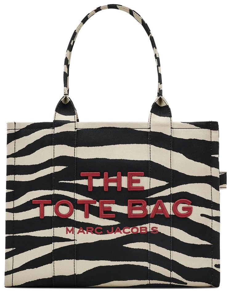 Marc Jacobs Zebra Canvas Large Tote Bag BlackWhite