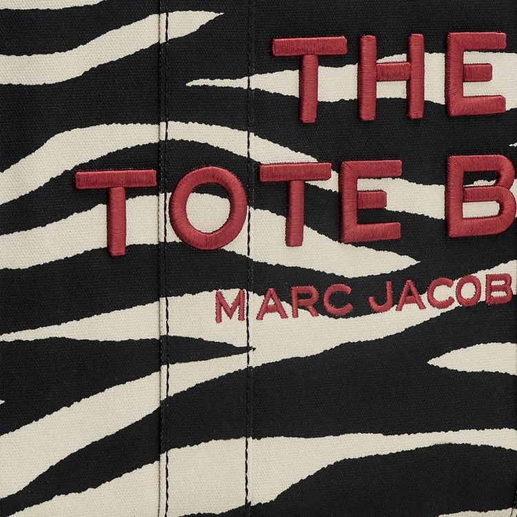 Marc Jacobs Zebra Canvas Large Tote Bag BlackWhite