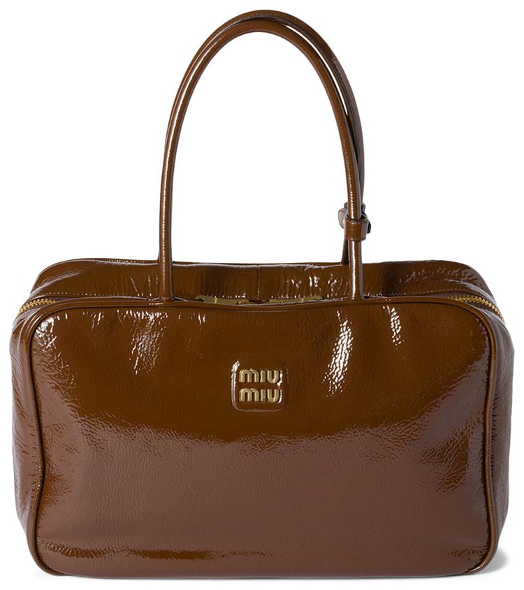 Miu Miu Beau Naplak Patent Leather Bag Palisander