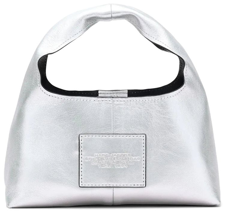 Marc Jacobs Metallic Leather Mini Sack Bag Silver