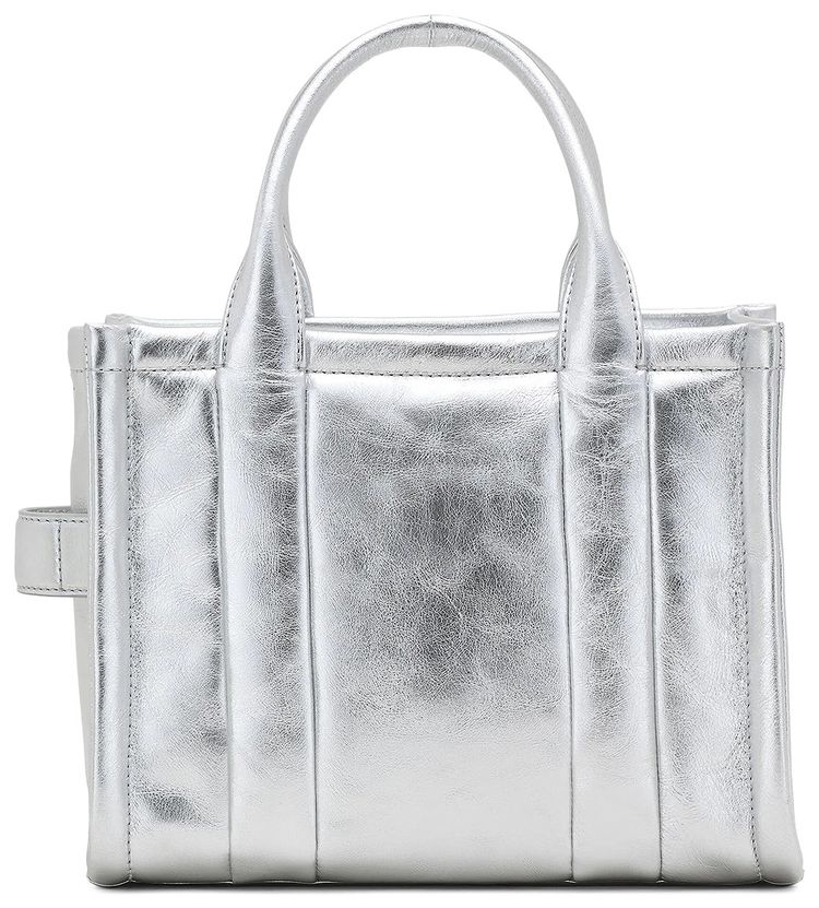 Marc Jacobs Metallic Leather Small Tote Bag Silver