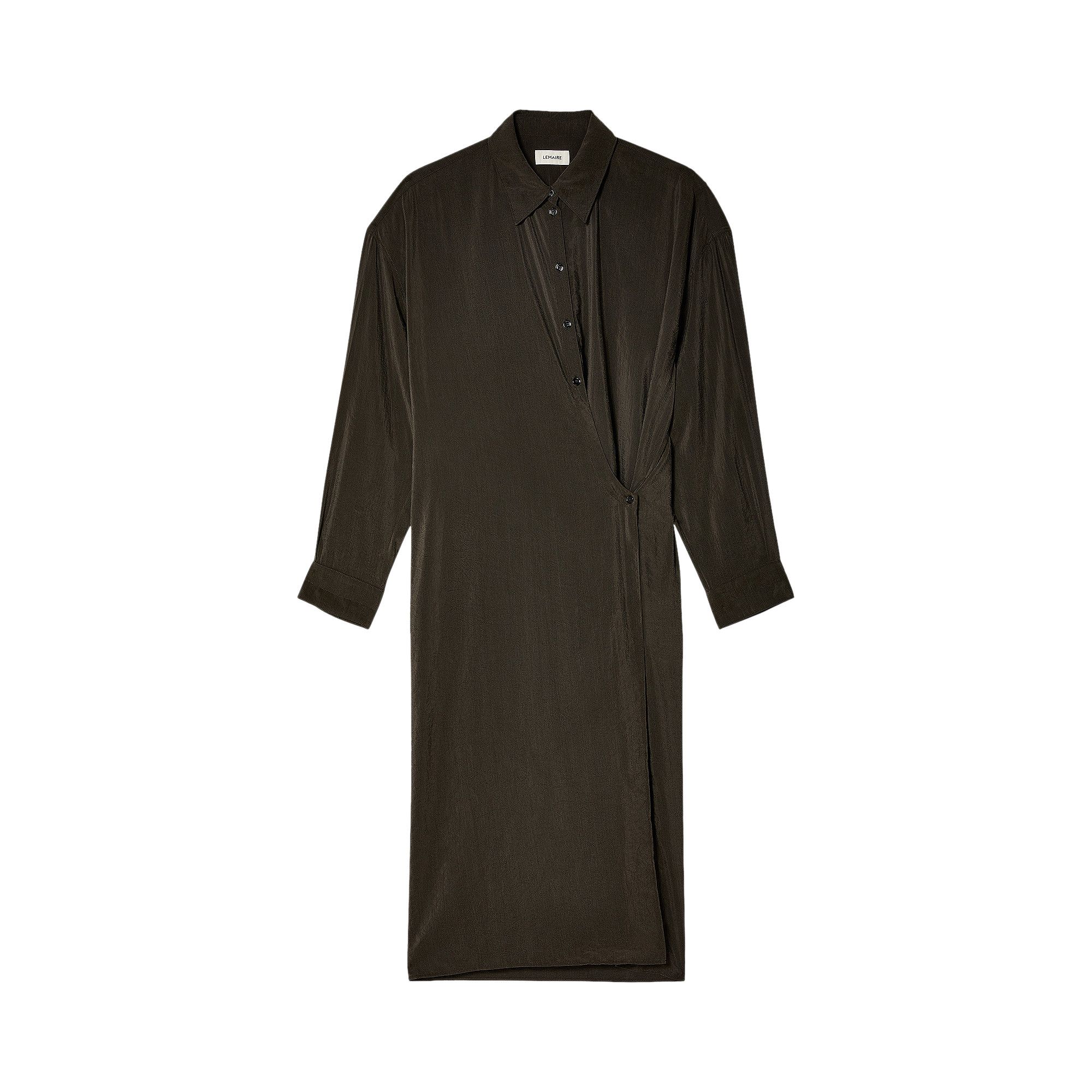 Buy Lemaire Straight Collar Twisted Dress 'Dark Espresso