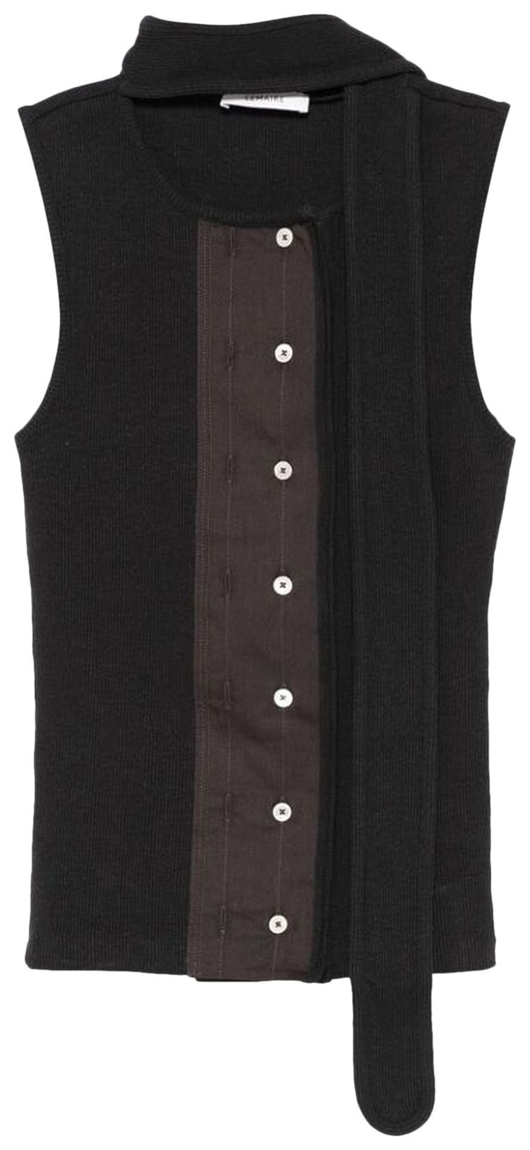 Lemaire Asymmetrical Fitted Top Jet Black