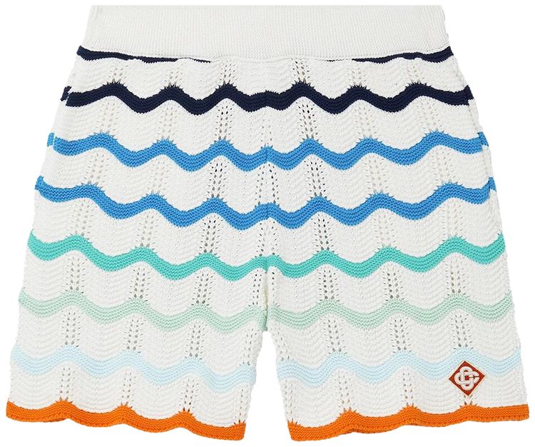 Casablanca Gradient Wave Crochet Shorts Multicolor