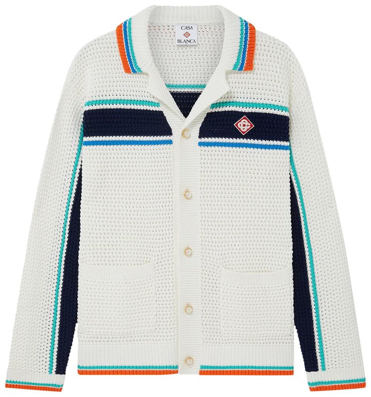 Casablanca Crochet Tennis Shacket Off White