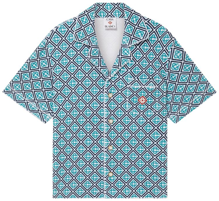Casablanca Monogram Towelling Shirt Turquoise