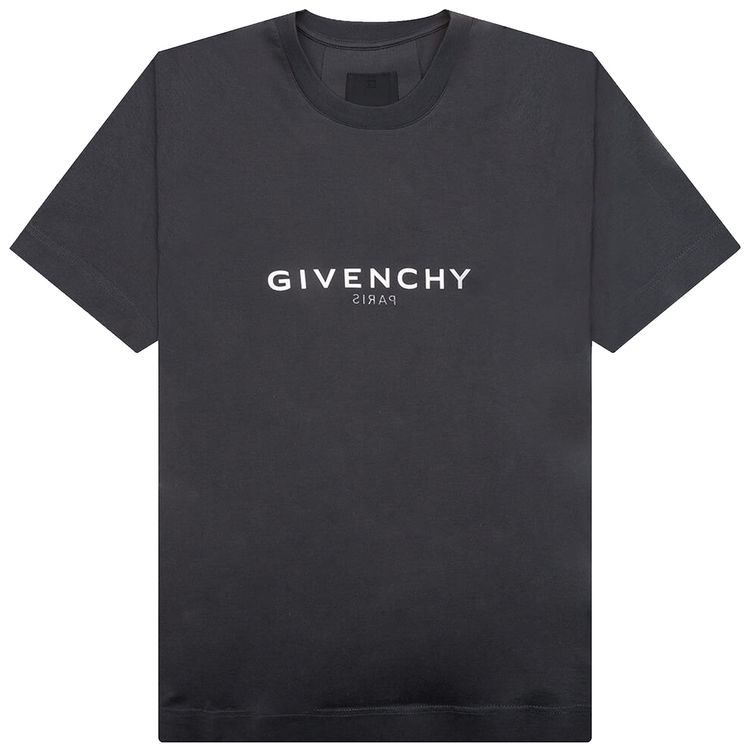 Givenchy Slim Fit Reverse Print T Shirt Charcoal