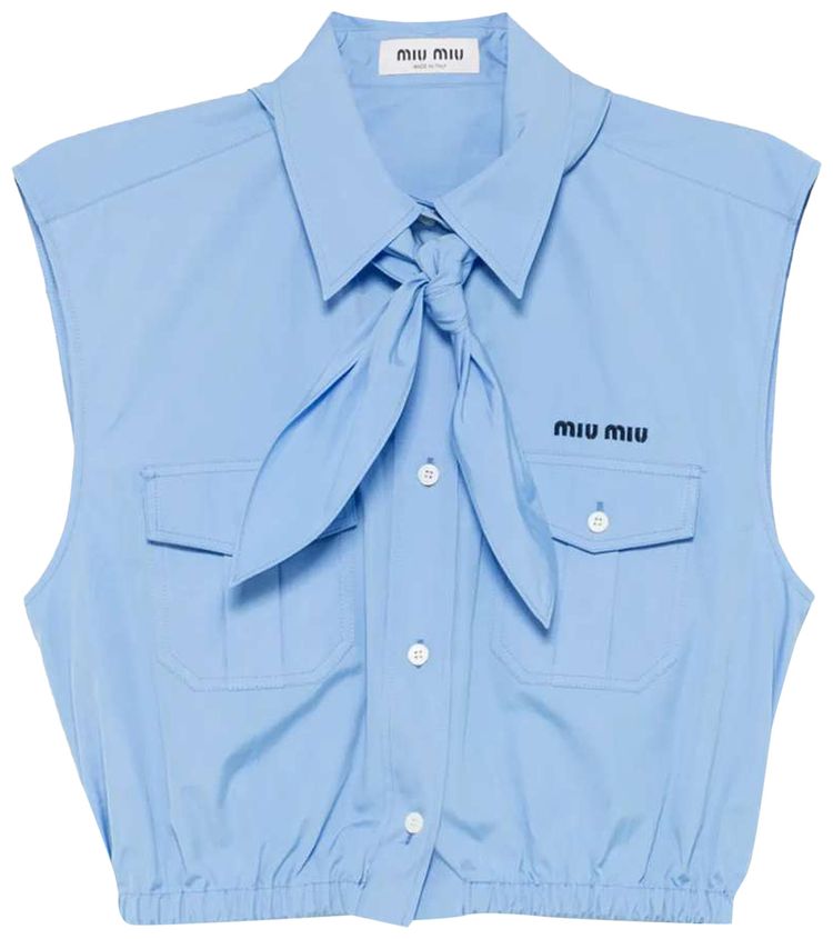 Miu Miu Sleeveless Shirt Azzurro