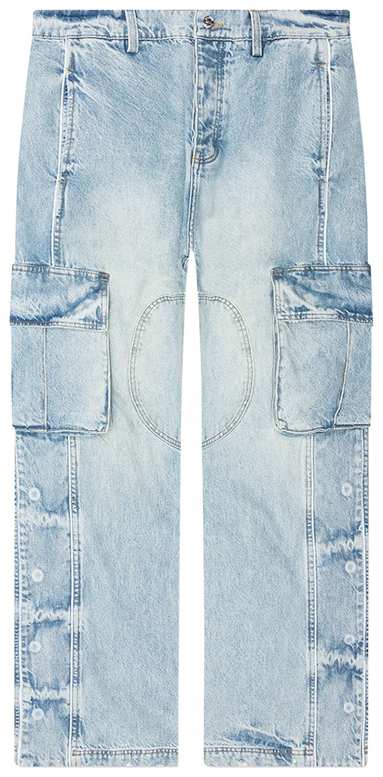 Nahmias Denim Track Logo Cargo Light Wash