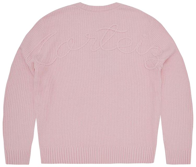 Corteiz Chochet Applique Knit Crew Pink