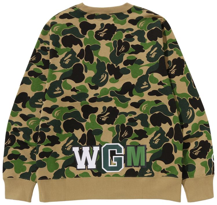 BAPE ABC Camo Shark Crewneck Sweatshirt Green