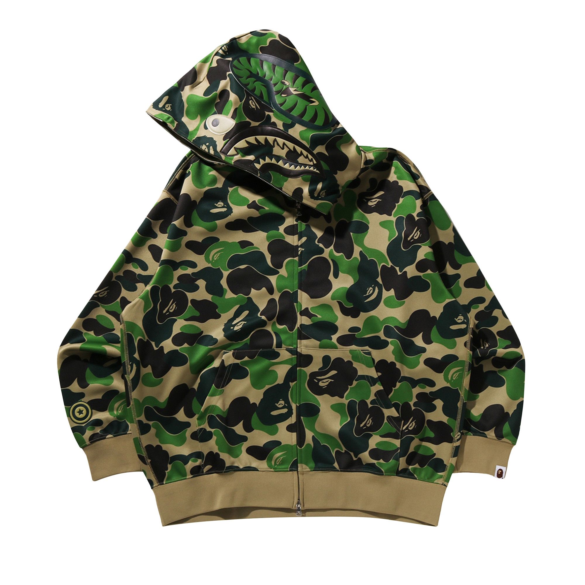 ABC camo green シャーク パーカー XLサイズ Buy BAPE ABC Camo Rayon Relaxed Fit Shark Full Zip Hoodie