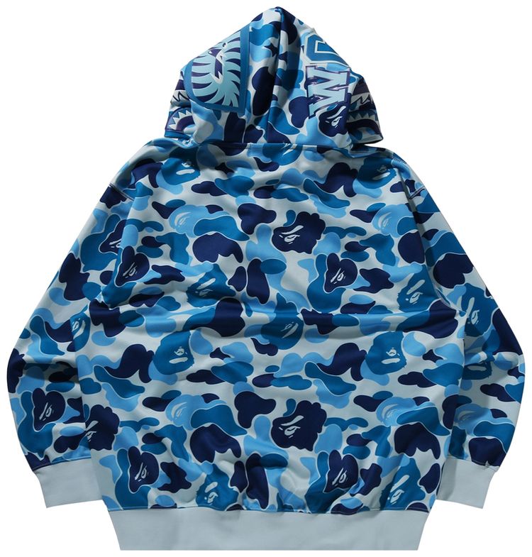 BAPE ABC Camo Rayon Relaxed Fit Shark Full Zip Hoodie Blue