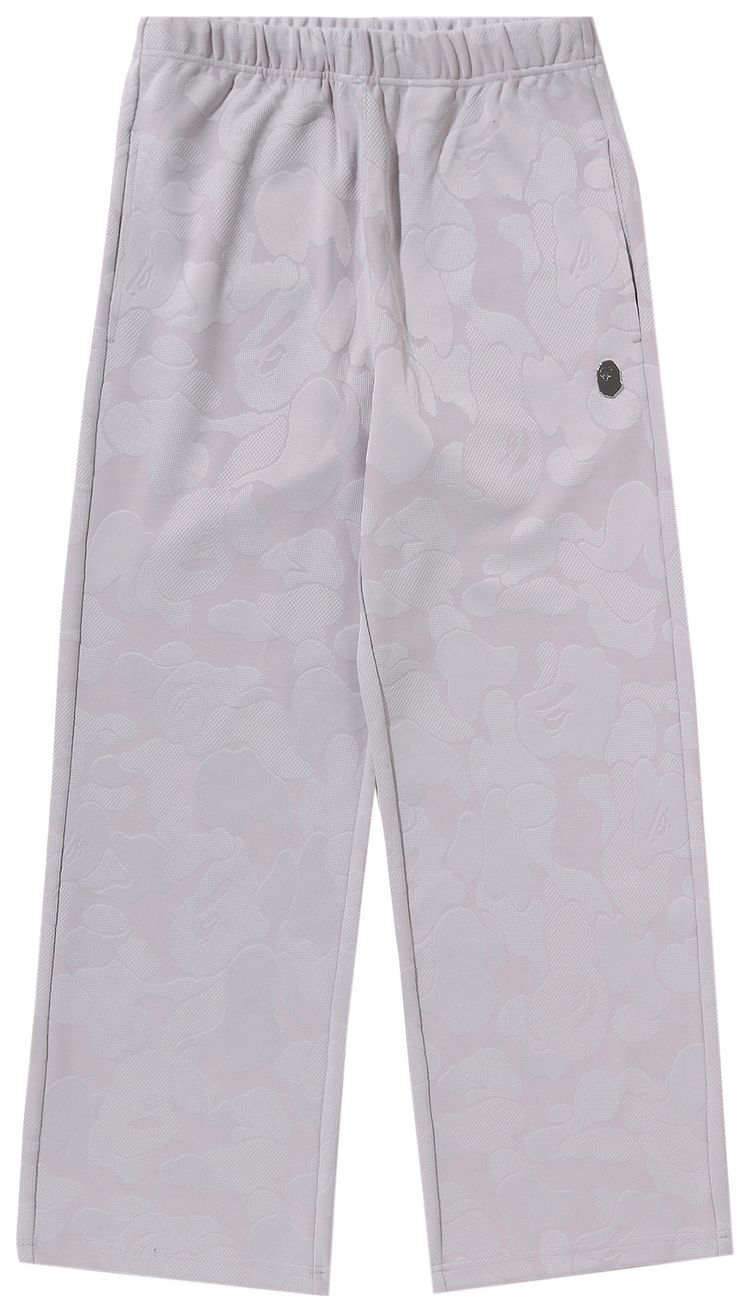 BAPE Solid Camo Jacquard One Point Wide Pants Grey