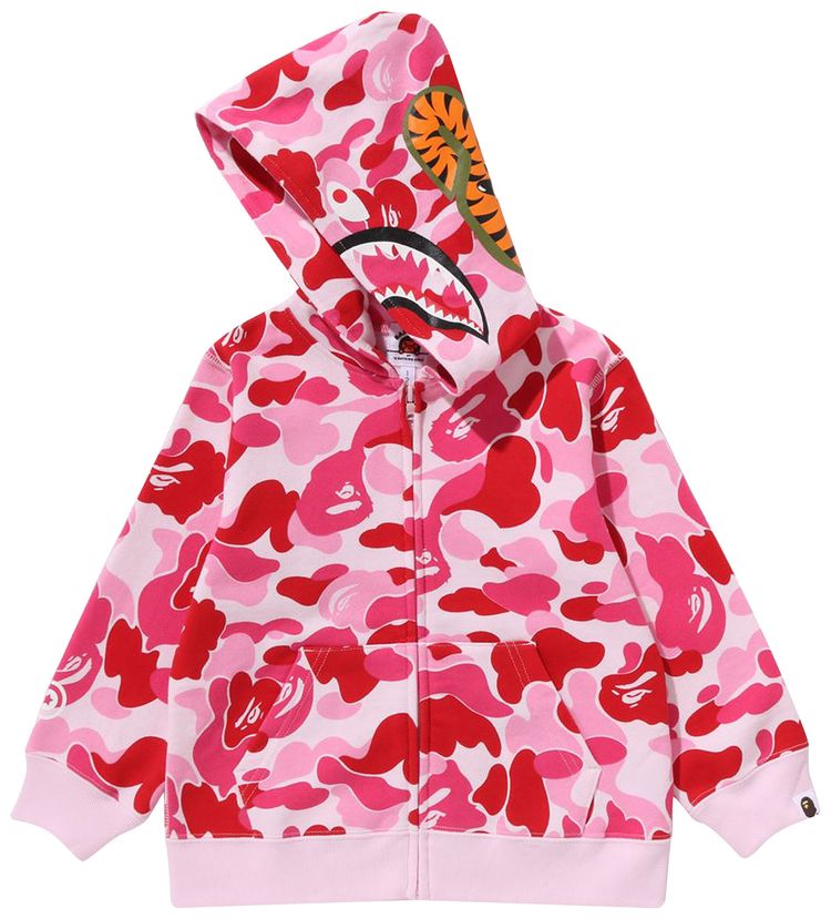 BAPE ABC Camo Shark Zip Hoodie Pink