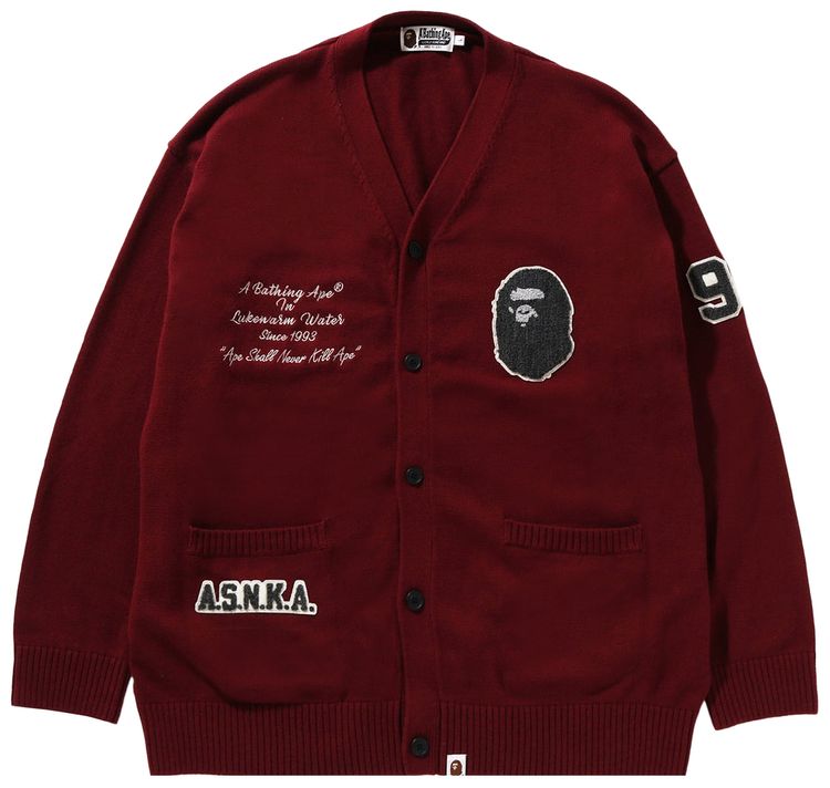 BAPE Knit Cardigan Burgundy
