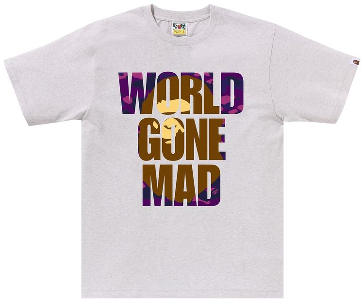 BAPE Color Camo WGM Ape Head Overlap Tee Grey
