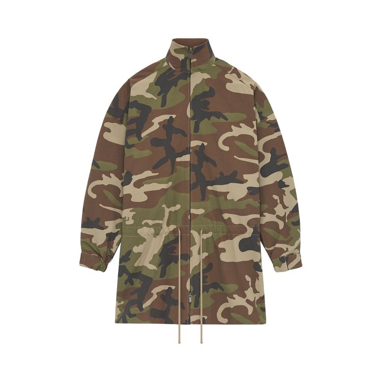 Fear of God Essentials Military Nylon Mockneck Anorak Woodland Camo