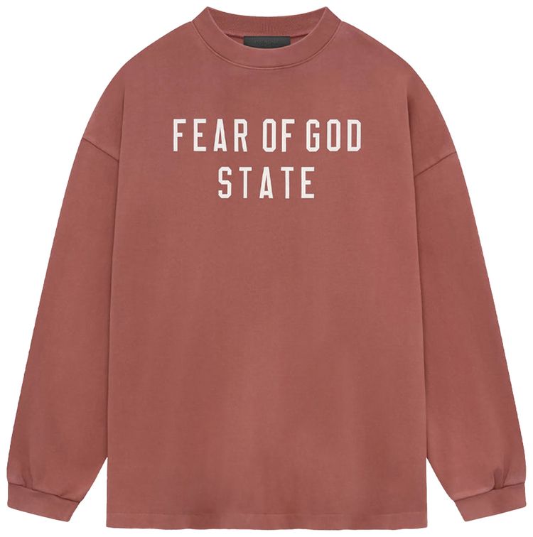 Fear of God Essentials Heavy Long Sleeve Tee Crimson
