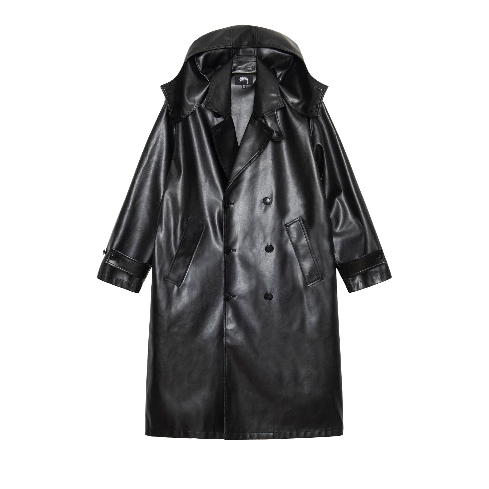 DOUBLE SHADE TRENCH COAT(－) Buy Stussy Double Breasted Trench Coat 'Black' - 115800 BLAC | GOAT