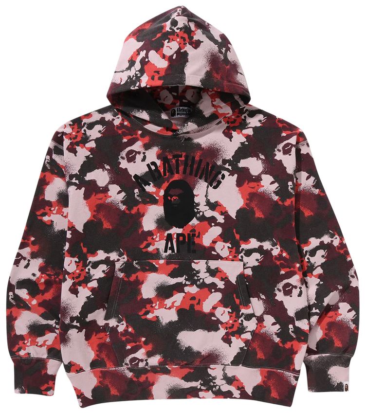 BAPE Map Camo Pullover Hoodie Red
